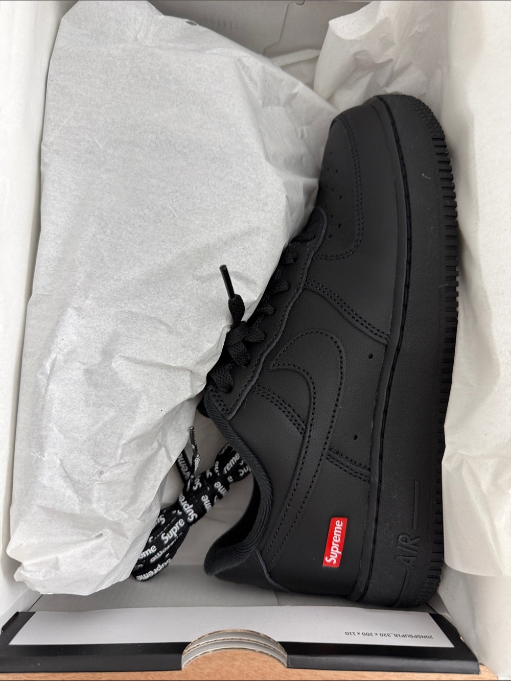 Supreme x Nike Air Force 1 Low Black Sneakers - Picture 12 of 14